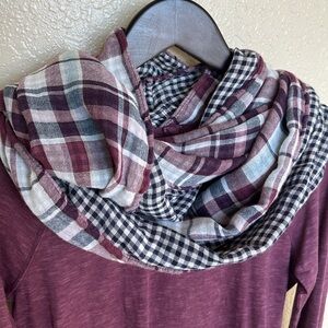 Ann Taylor Loft Reversible Plaid Infinity Scarf